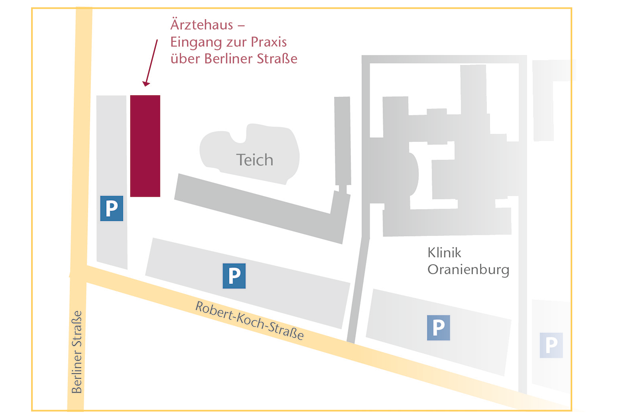 Lageplan des Brustkrebszentrums Oberhavel